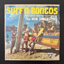 SURF N BONGOS Great Surfing Rhythms THE NEW DIMENSIONS Vinyl Record Album MONO