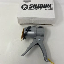 SILIGUN PRO Compact 4" Caulking Gun - 24:1 No-Drip, Aluminum, Gray - Fits 10 oz