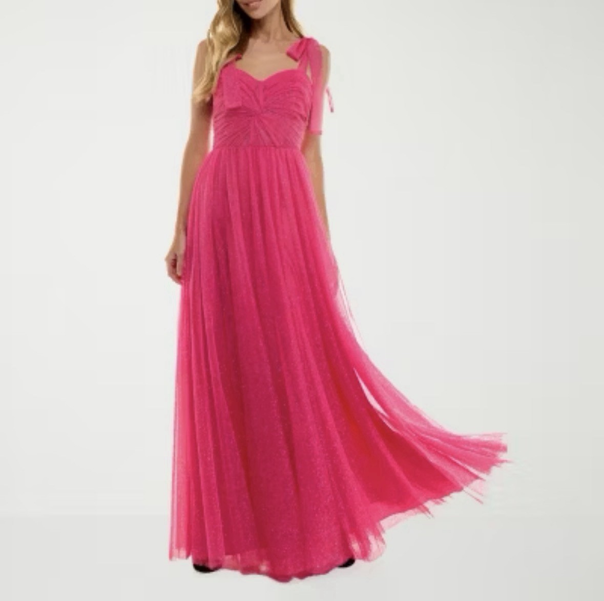 NWT City Triangle Juniors SZ 0 Ball Gown Hot Pink Shimmery Prom Event Formal