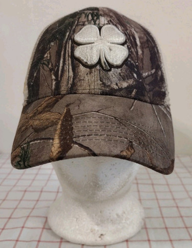 Black Clover Live Hunt Lucky Trucker Cap Hat Brown Beige Mens Embroidered Mesh - Picture 1 of 6