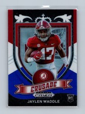 2021 Panini Prizm Draft Picks Collegiate #169 Jaylen Waddle Red White and Blue