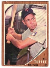 1962 Bill Tuttle #298 Baseball Card (Topps)