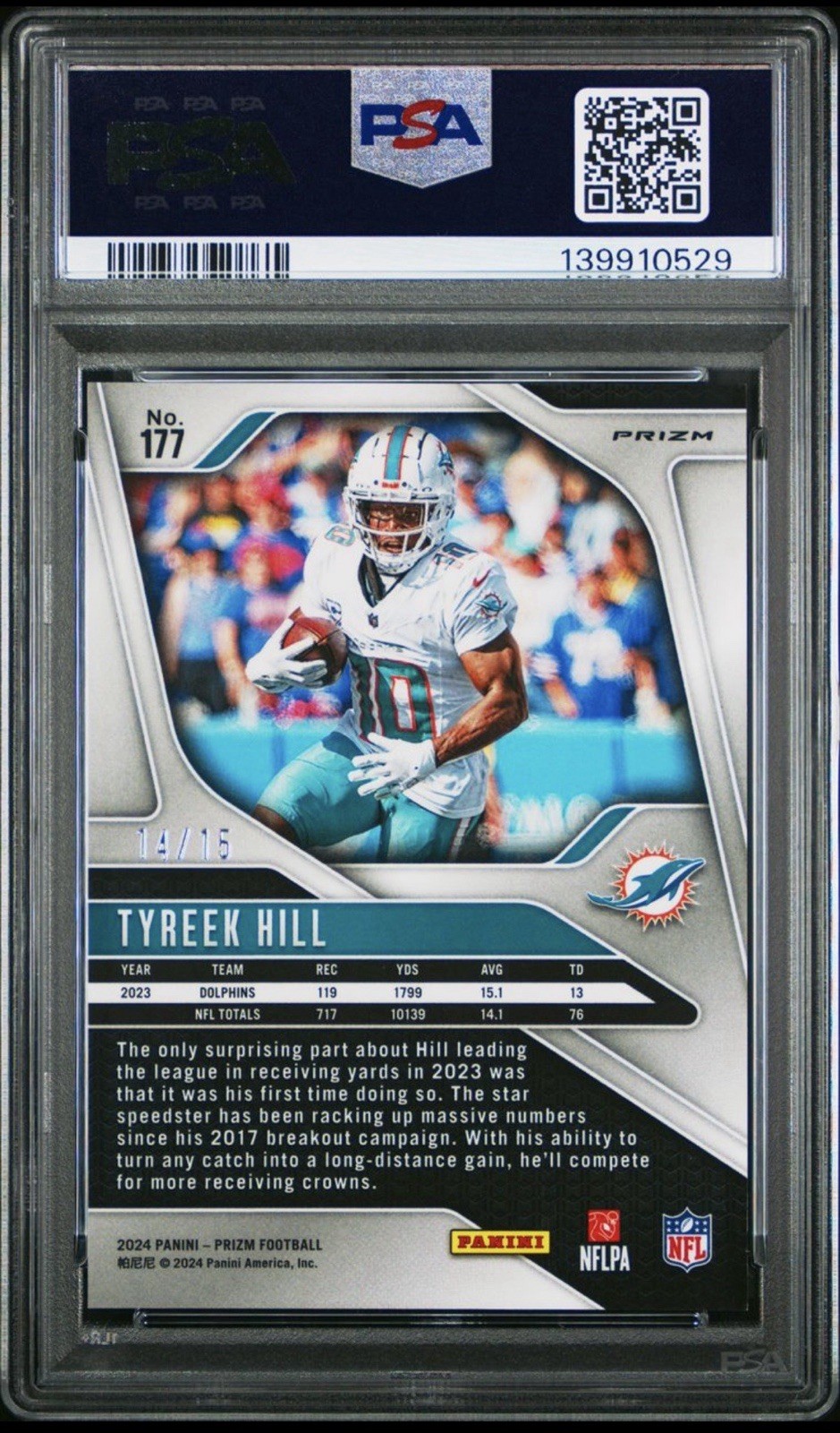 2024 Panini Prizm - TYREEK HILL #177 Choice Cherry Blossom PSA 9 SSP /15 🔥🔥 view 2