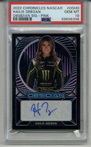 2022 PANINI CHRONICLES NASCAR OBSIDIAN SIGNATURES HAILIE DEEGAN /10 PSA 10 RARE