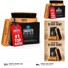Beard Brush and Comb - Natural Boar Bristle Beard Brush  Beard Comb for Men ...