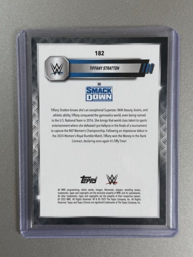 Tiffany Stratton Topps Chrome Sapphire WWE 2025 GREEN PARALLEL SP /75 - Picture 5 of 7