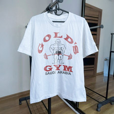 90s Gold'S Gym Saudi Arabia Washed T-Shirt White L