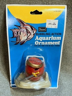 Vintage Sears Barrel of Rum with Skeleton Aquarium Action Bubbler Sealed