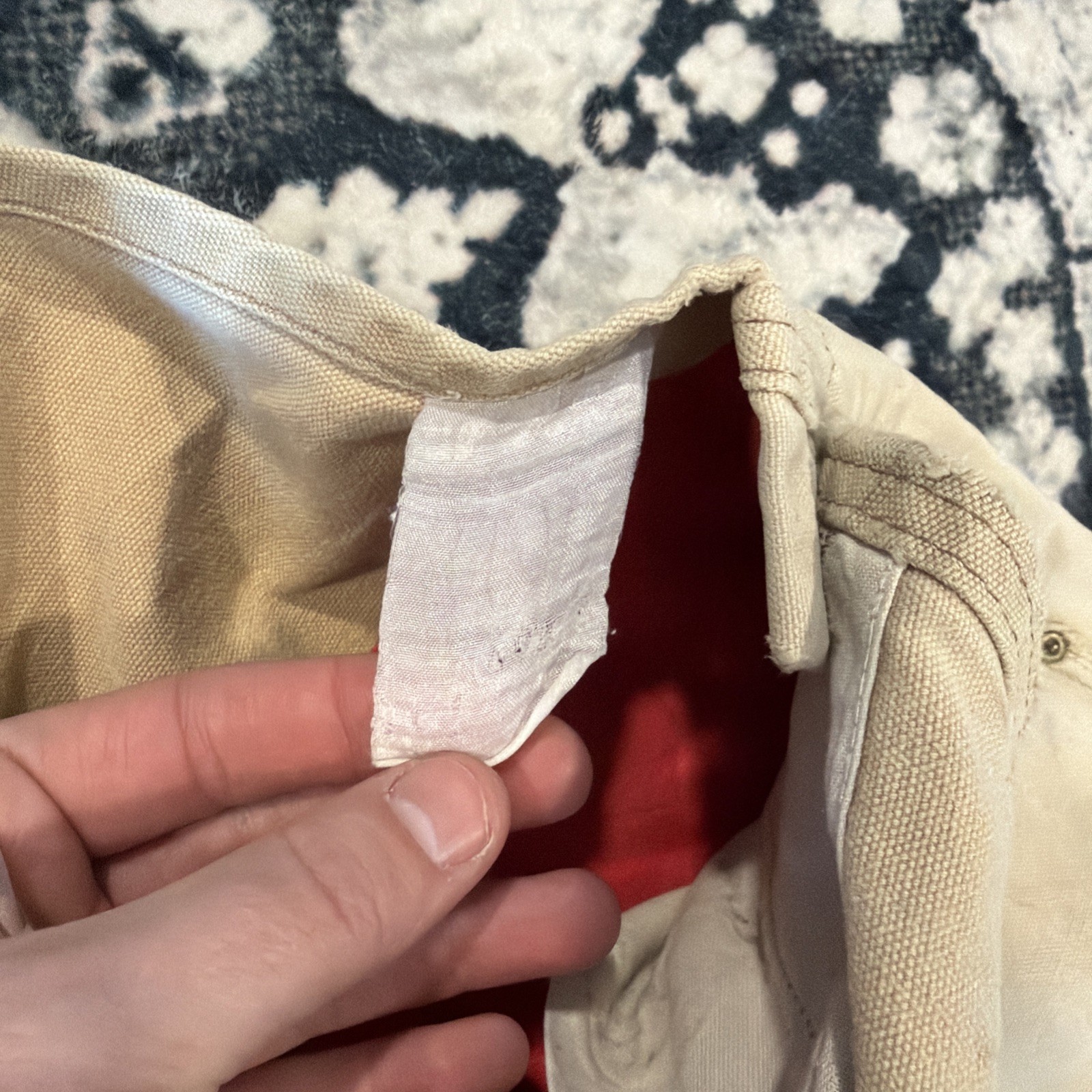 Vintage Carhartt Overalls RED Quilt Lined 38x30 Union Made USA Distressed Look thumbnail 9