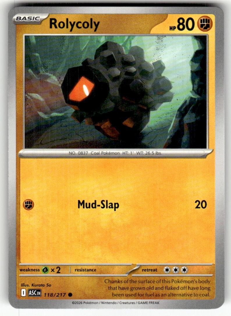 Rolycoly 118/217 Common Ascended Heroes Pokemon Near Mint