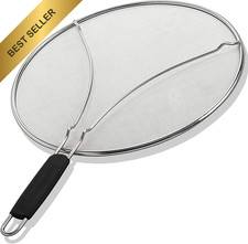 13 Inch Splatter Screen Frying Pan Stainless Steel Grease Guard Oil Splash Cover