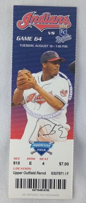 MLB 2008 08/19 Kansas City Royals at Cleveland Indians Full Ticket-Reyes WP