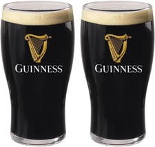 Guinness Official 20oz Pint Glasses, Set of 2, Tulip Shaped Beer Glassware, Clas