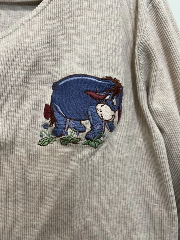 Cardigã suéter vintage Disney Store tamanho L bronzeado olho bordado botão SNAP - Imagem 3 de 4