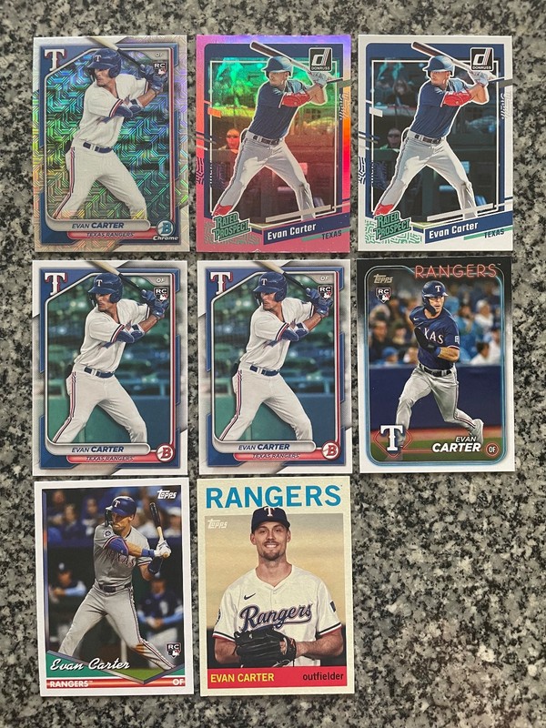 EVAN CARTER (8) Rookie Cards: MOJO, Pink Parallel, Heritage ++++++ *More 4 Sale