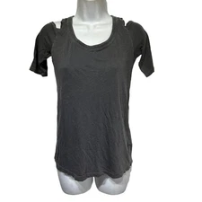 splendid grey supima cotton cold shoulder short sleeve top Size XS