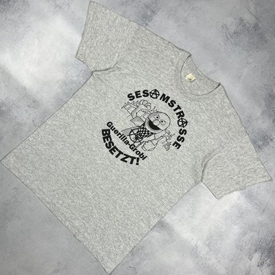 Vintage Sesamstraße Parodie Anarchy Kurzarm T-Shirt 1993 Größe Large Grau