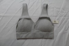 Aerie Women's Superchill Seamless Padded Ribbed Knit Bralette CL8 Gray Medium