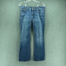 7 For All Mankind Flip Flop Bootcut Jeans Womens 28 Blue Stretch Denim USA Made