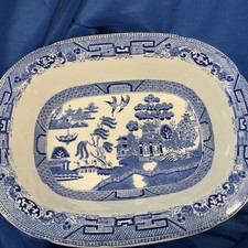 Vintage Ridgeway England BLUE WILLOW Serving ...