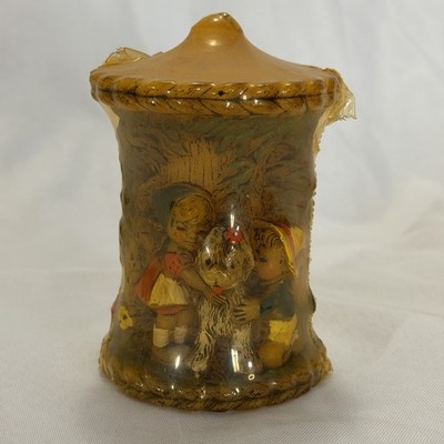 Vintage 1978 Alpine Originals Folk Art Candle Cottagecore Hand Painted Decor