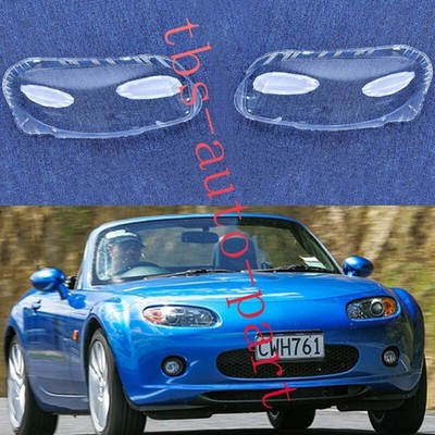 Fit For Mazda MX-5 Roadster Coupe 2006-08 LH&RH side Headlight Lens Cover+Glue
