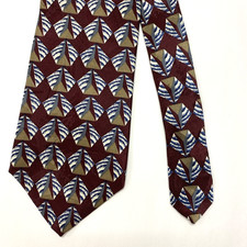 Hanover Square Men's Tie 100 Silk Burgundy Abstract Necktie