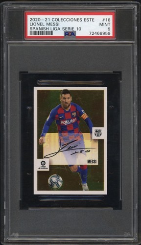 LIONEL MESSI 2020-21 Panini Spanish Liga Serie 10 Autografo PSA 9 #16 Auto Mint