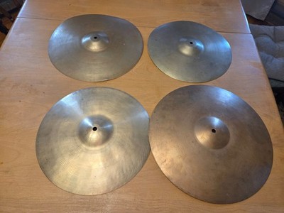 Lot of 4 Cymbals 14-15'' abex and Zildjian? Hand signed in ink