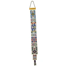 Vintage African Nigerian Nyoga Ndebele Hand Beaded Bridal Veil Sash Wall Hanging