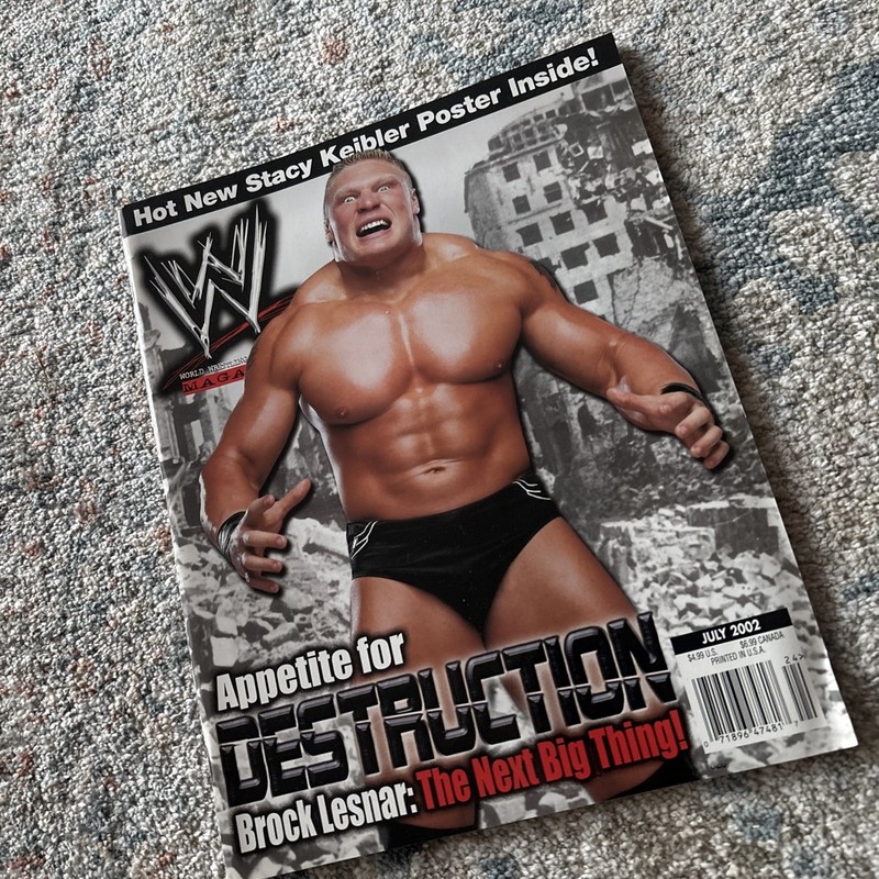 WWE Magazine July 2002 Brock Lesnar W Poster & Catalog Wwf