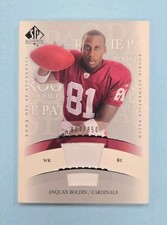 2003 SP Authentic Anquan Boldin Patch Jersey Relic Rookie RC #253 Card 817/850. rookie card picture