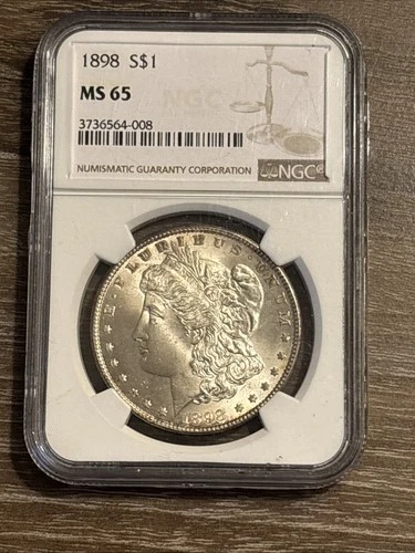 1898 Morgan Silver Dollar NGC MS 65