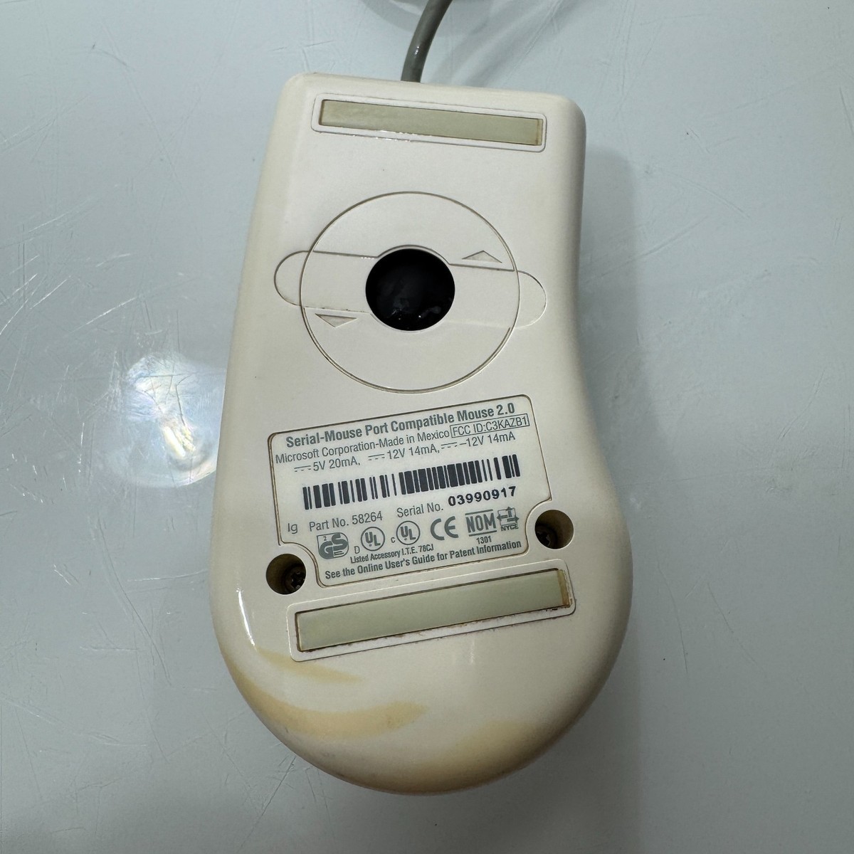 Vintage Computer Mouse Microsoft 58264 Serial Port Compatible 2.0