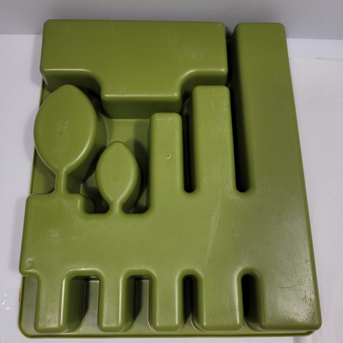 VTG Rubbermaid Avocado Green Flatware Silverware Drawer Organizer MCM #2922 - Picture 8 of 17