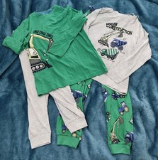 Boys Pyjamas Pair Primark 7-8 Years Under Construction Long Sleeve Pair. New