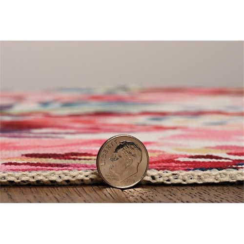 Riverbay Furniture Transitional Washable Polyester 2'x8' Rug in Raspberry Red - Picture 3 of 6