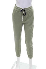 Sundry Womens Drawstring Waist Thermal Sweatpants Green Cotton Size 0