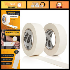 2" x 30 Yards White Gaffers Tape - 2 Pack, No Residue, Water Resistant, Easy Tea