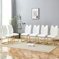 White PU Dining Chair Set.Uniquely designed white dining chairs. PU material,