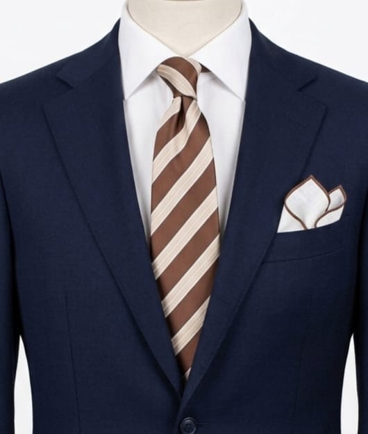 Cravatta Sartoria Canelli 100% Seta Fatta a Mano Made in Italy Righe Marrone