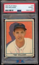 1941 Play Ball Ted Williams #14 PSA 2.5 HOF Red Sox Vintage Card