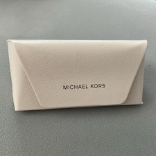 New Michael Kors White Medium Authentic Eyeglasses Sunglasses Case with Cloth