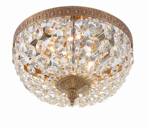 Crystorama Basket Crystal 10" Wide Brass Ceiling Light - Picture 3 of 7