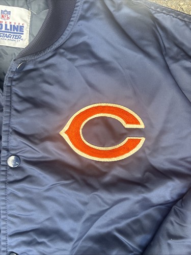 Vintage 80er STARTER Pro Line Chicago Bears NFL Satin Jacke Made In USA Herren XL - Bild 8 von 19