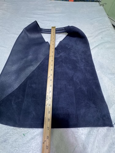 Anthropologie Shiraleah Chicago Navy Blue Arden Tote Bag Leather And Suede - Bild 2 von 7