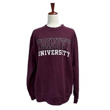 Jansport Trinity University Maroon Sweater Size Large Crewneck Longsleeve 15 