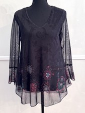 Desigual Small Black Sheer Mesh Top Medallion...