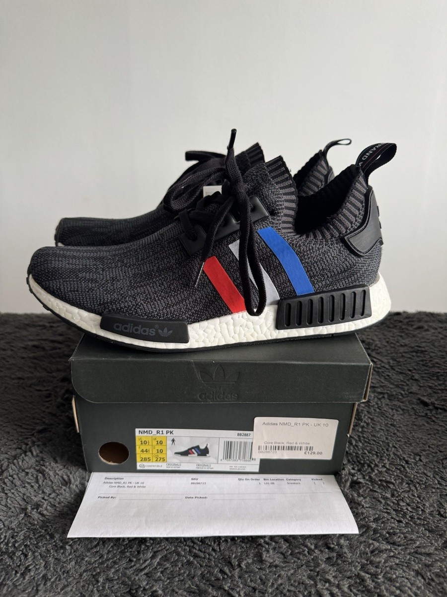 Adidas NMD R1 PK Primeknit Tri-Color Black Men's UK Size 10