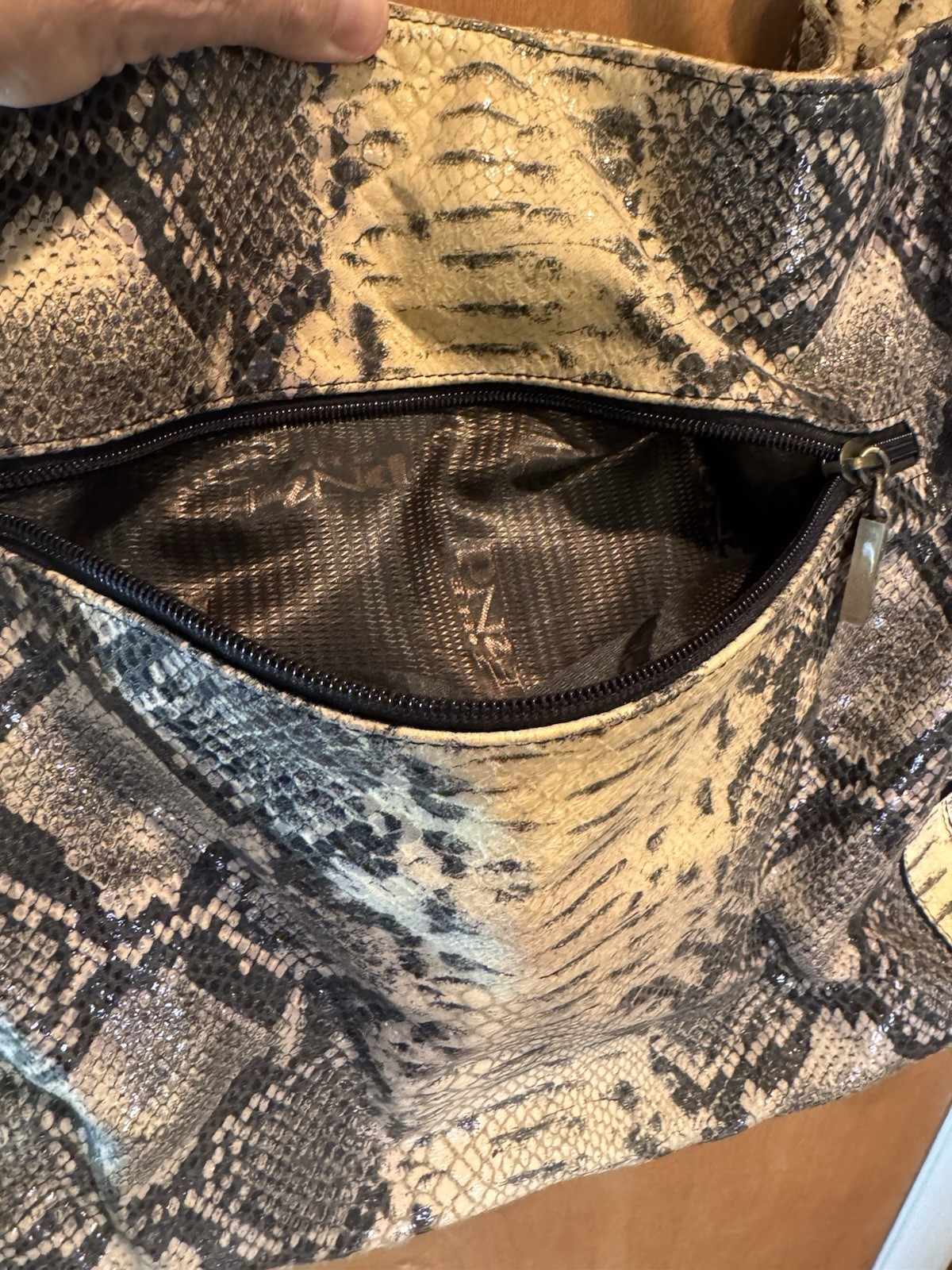 The Find Python Pattern Leather Large tote Handba… - image 9